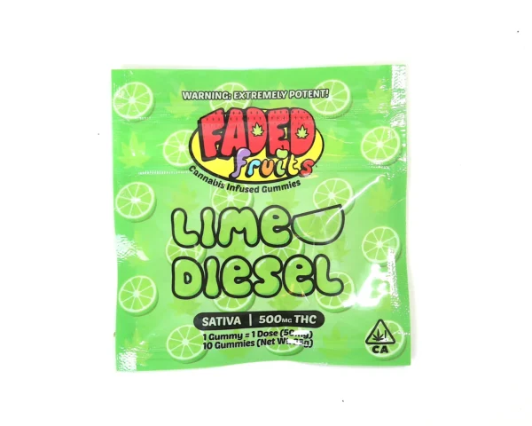 Faded Fruits THC Infused Gummies - Lime Diesel
